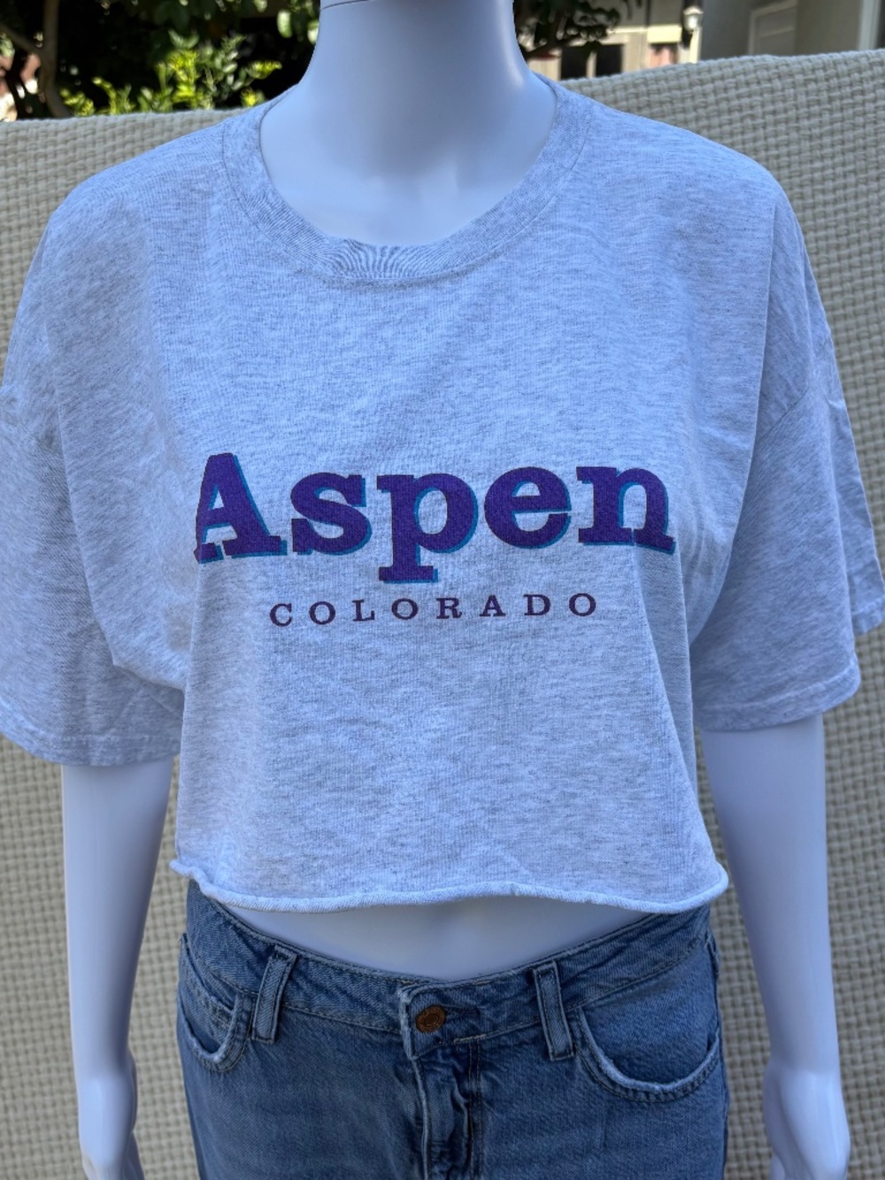 Retro John Galt Cropped Vintage Inspired Aspen T-shirt (one size)